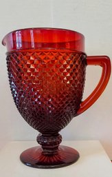 Stunning Cambridge MT. VERNON Vintage Ruby Red Point Glass Pitcher