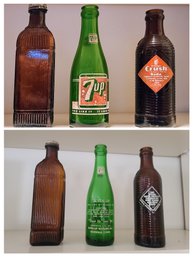 Trio Of Vintage Glass Soda Bottles