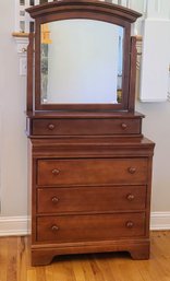 Arched Dresser Top Swivel Mirror With Drawer Cabinet Sold Separately