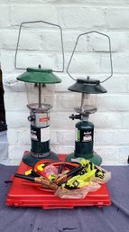 Emergency Auto Kit Paired With Battery Charger And Two Propane Lanterns