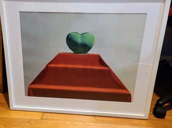 Oil On Paper Of Green Hear/Apple By Scott Brodie Titled Indoor Monument - Fanny Vase?