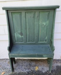 Vintage Green Deacons Bench/entryway Bench