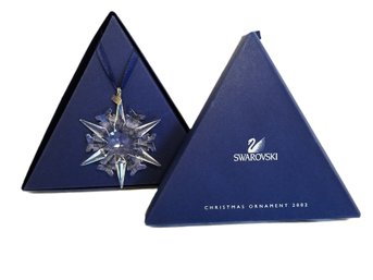 Swarovski Crystal 2002 Annual Christmas Star Ornament With Original Box & Packaging  (lot 59)