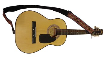 Nice Clean Vintage Global 0401N Six String Acoustic Guitar With Strap