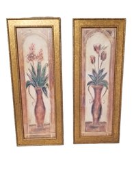 Vintage Framed Flower Prints Signed By J Combs Wall Hanging Decor