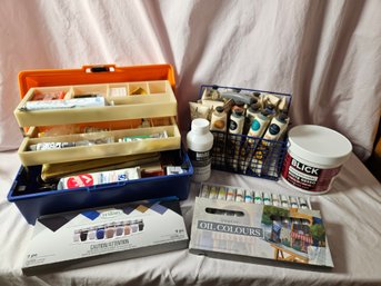 Artists Selection Of Acrylic And Oil Paints, Gesso, And More