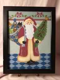 Santa Painting Acrylic On Canvas By Angela Chapnick