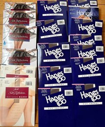 Lot Of 18 NIP Hanes  & Hanes Too Hosiery Panty Hose All Size E-F Mostly Taupe Color Some Bisque