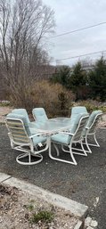 7 Piece Vintage Patio Table And Chairs