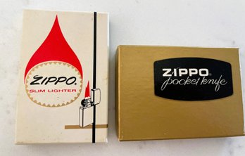 New In Boxes- ZIPPO Pocket Knife & ZIPPO Slim Lighter Advertising BERKEY PHOTO