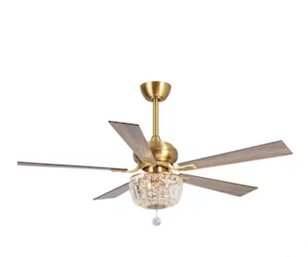 Parrot Uncle 52-in Antique Copper Indoor Chandelier Ceiling Fan With Remote (5-Blade)