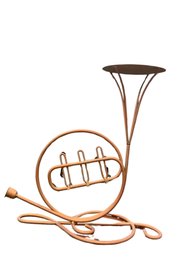 Brass Trombone Note Interesting Plant Stand 28 Inches