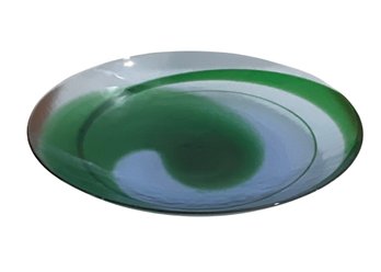 CB2 Large Green Murano Art  Glass Centerpiece Bowl