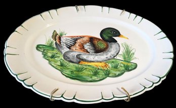 Made In Italy Hand Painted 22' Mallard Duck Serving Platter