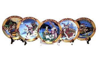 Christmas Around The World Porcelain Plates: 1995-2000 Bing & Grondahl Copenhagen With COA's