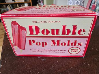 148 - William Sonoma Double Pop Mold Classic Popsicle Molds New In Box.