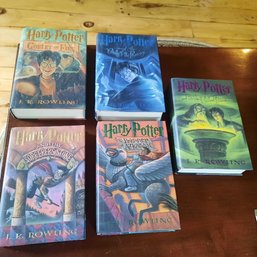 #138 - Lot Of 5 Harry Potter Hard Cover Books With Dust Jackets Excellent Condition