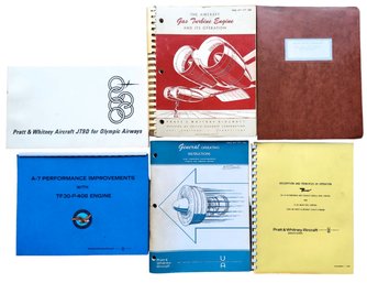 Rare Group Of Vintage 1960s-1970s Pratt & Whitney Aviation Engine Operating Instructions Manuals
