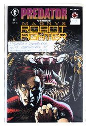 Predator Versus Magnus Robot Fighter #1 1992 Signed By Lee Weeks 1115/5000  NM