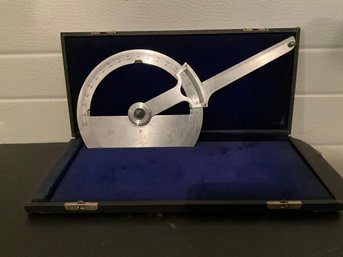 #116 - Vintage Union Instrument Corp. 8 Inch Precision Protractor With Hard Case