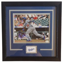 Yasiel Puig LA Dodgers Signed Autographed Framed 8x10  JSA Certificate Of Authenticity