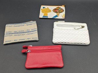 4 Different Zip Top Coin Purses