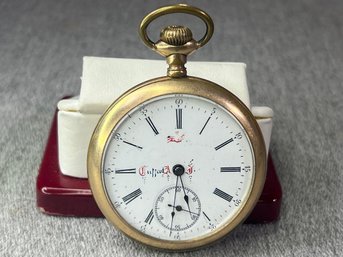 Very Nice Antique GUITTARD ? BREVET Pocket Watch - Very Nice Looking - Not Running - Appears To Be Gold Filled