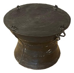 Antique Southeast Asian Bronze Rain Drum Table With Frog Design (1 Of 2)