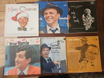 #99 - Lot Of 6 Vintage 'Rat Pack' Record Albums (Sinatra, Bing Crosby, Dean Martin)