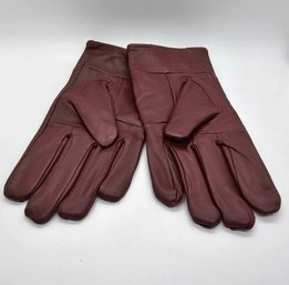 Red Sheep Leather Gloves With 2 Finger Screen Touch