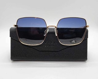 Prive Revaux Gold/blue Rectangular Sunglasses With Case