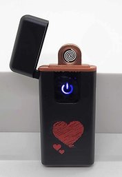 Windproof Flameless USB Rechargeable Electric Lighter With Heart