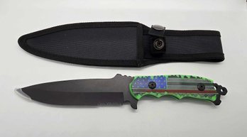 American Flag 11' Knife With Stainless Black Blade & Sheath