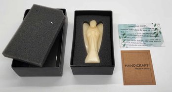 Hand Carved Ivory Quartz Gemstone Angel