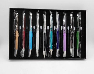 Set Of 10 Multi-color Ballpoint Pens With 10 Refills