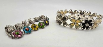 Vintage Flower Bracelets With Colorful Stones