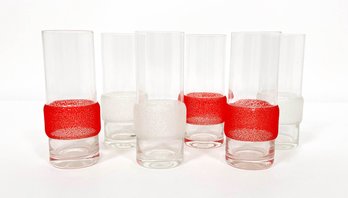 Red And White Textured Glasses