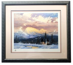 THOMAS KINKADE Signed Numbered 390/470 'Lingering Dusk' Printers Proof Lithograph