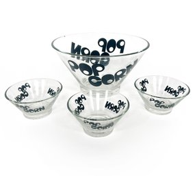 Retro Popcorn Bowl Set By Wheaton Glass