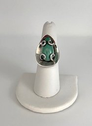 Vintage Silver Ring Turquoise Colored Stone From Mexico