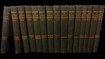 The Complete Works Of Robert Louis Stevenson, 15 Volume Set Circa 1890s