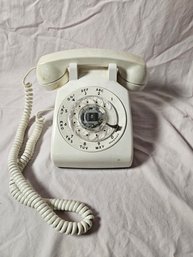 White Rotary Dial Phone