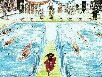 Martin Holt 'The Swimmer' (Moses In The Olympics) Signed Special Edition Artist Proof Print, Framed