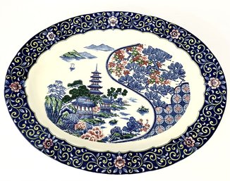 Huge Japanese Style 18' Ceramic Oval Platter