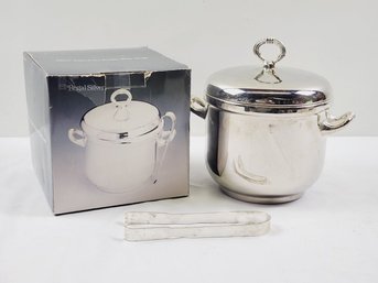 Vintage Early 1990s Regal Silver Silver Plated Ice Bucket Original Box - Hong Kong