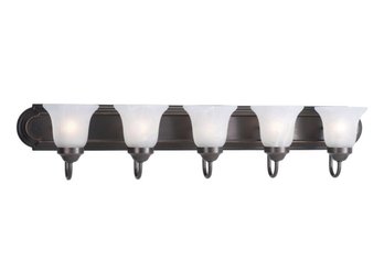 Progress Lighting P2106-20 36 In. 5-Light Antique Bronze Bathroom Vanity Light