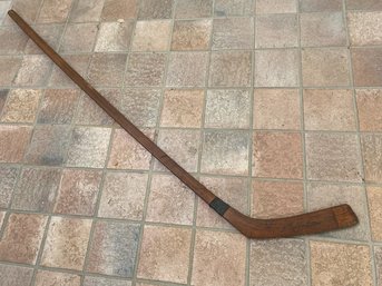 Antique Wright & Ditson One Piece Wood Hockey Stick. Logo On Both Sides Of Blade.