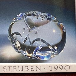 Steuben Glass Turtle Doves Heart