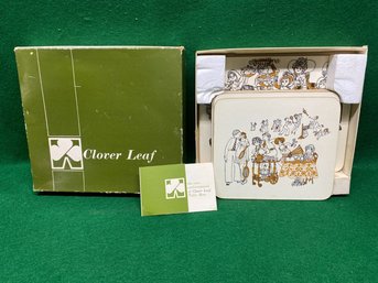 Wonderful Vintage Belinda Lyon 8 Piece  'Festive History' Table Mat Set In Original Box.