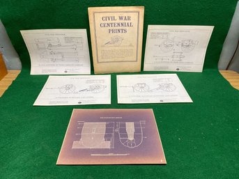 Vintage Civil War Centennial Prints. Civil War Ordnance Drawings. Yes Shipping.